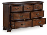 Lavinton Queen Poster Bed with Dresser and 2 Nightstands in Brown from Ashley - Luna Furniture