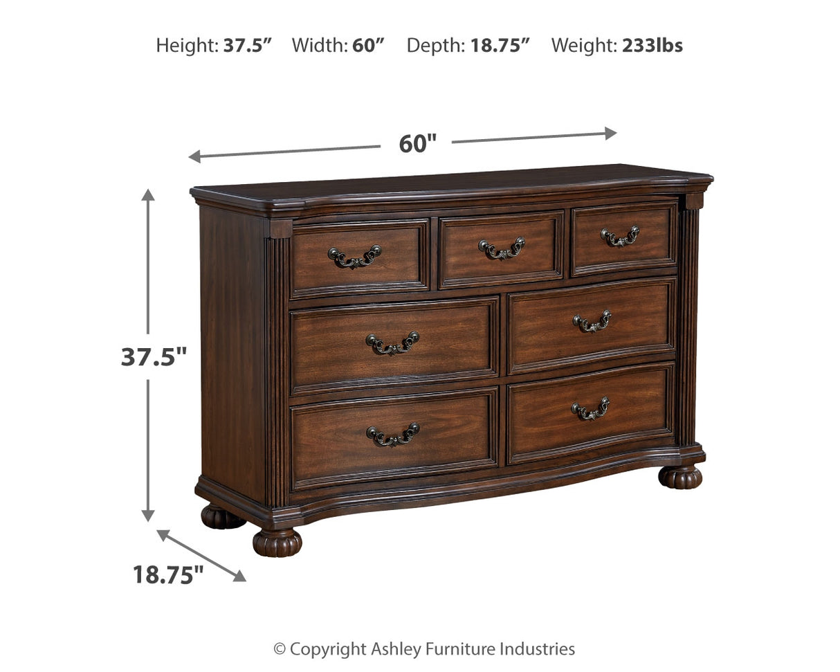 Lavinton Queen Poster Bed with Dresser and 2 Nightstands in Brown from Ashley - Luna Furniture