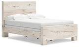 Lawroy Full Panel Bed with 2 Nightstands in Light Natural from Ashley - Luna Furniture