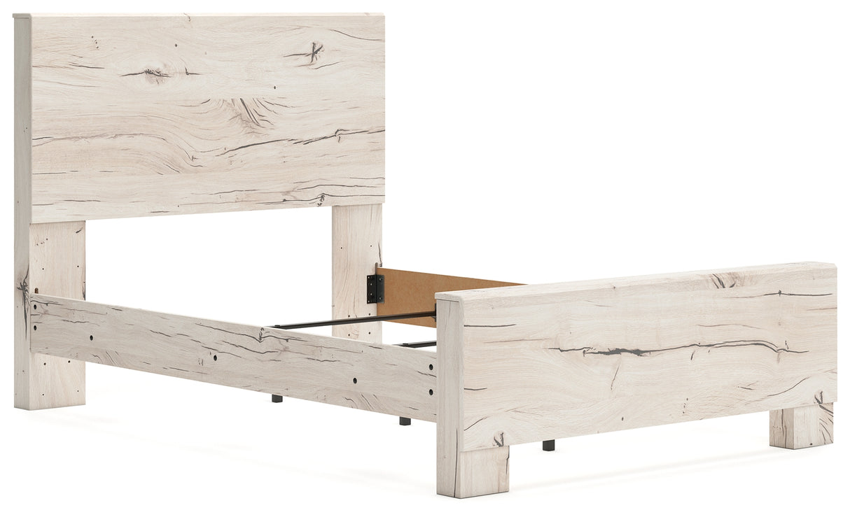 Lawroy Full Panel Bed with Mirrored Dresser and 2 Nightstands in Light Natural from Ashley - Luna Furniture