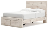 Lawroy Full Panel Storage Bed with Dresser and 2 Nightstands in Light Natural from Ashley - Luna Furniture