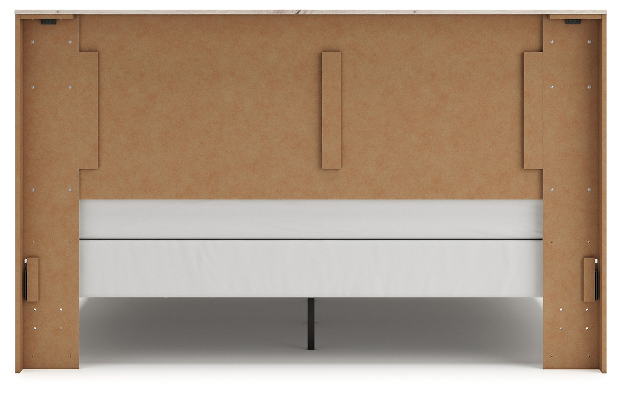 Lawroy King Panel Bed with Dresser and 2 Nightstands in Light Natural from Ashley - Luna Furniture