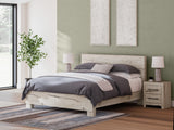 Lawroy King Panel Bed with Dresser and 2 Nightstands in Light Natural from Ashley - Luna Furniture