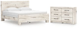 Lawroy King Panel Bed with Dresser in Light Natural from Ashley - Luna Furniture