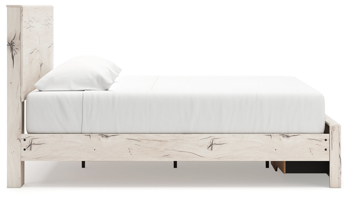 Lawroy King Panel Storage Bed with Dresser in Light Natural from Ashley - Luna Furniture