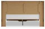 Lawroy King Panel Storage Bed with Mirrored Dresser, Chest and 2 Nightstands in Light Natural from Ashley - Luna Furniture