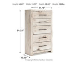 Lawroy King Panel Storage Bed with Mirrored Dresser, Chest and Nightstand in Light Natural from Ashley - Luna Furniture