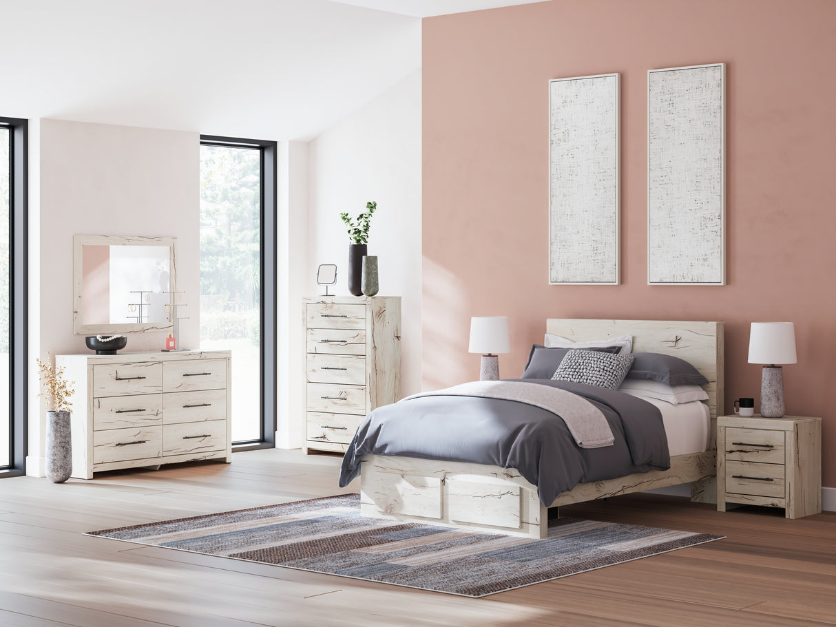 Lawroy Light Natural Full Storage Platform Bed from Ashley - Luna Furniture