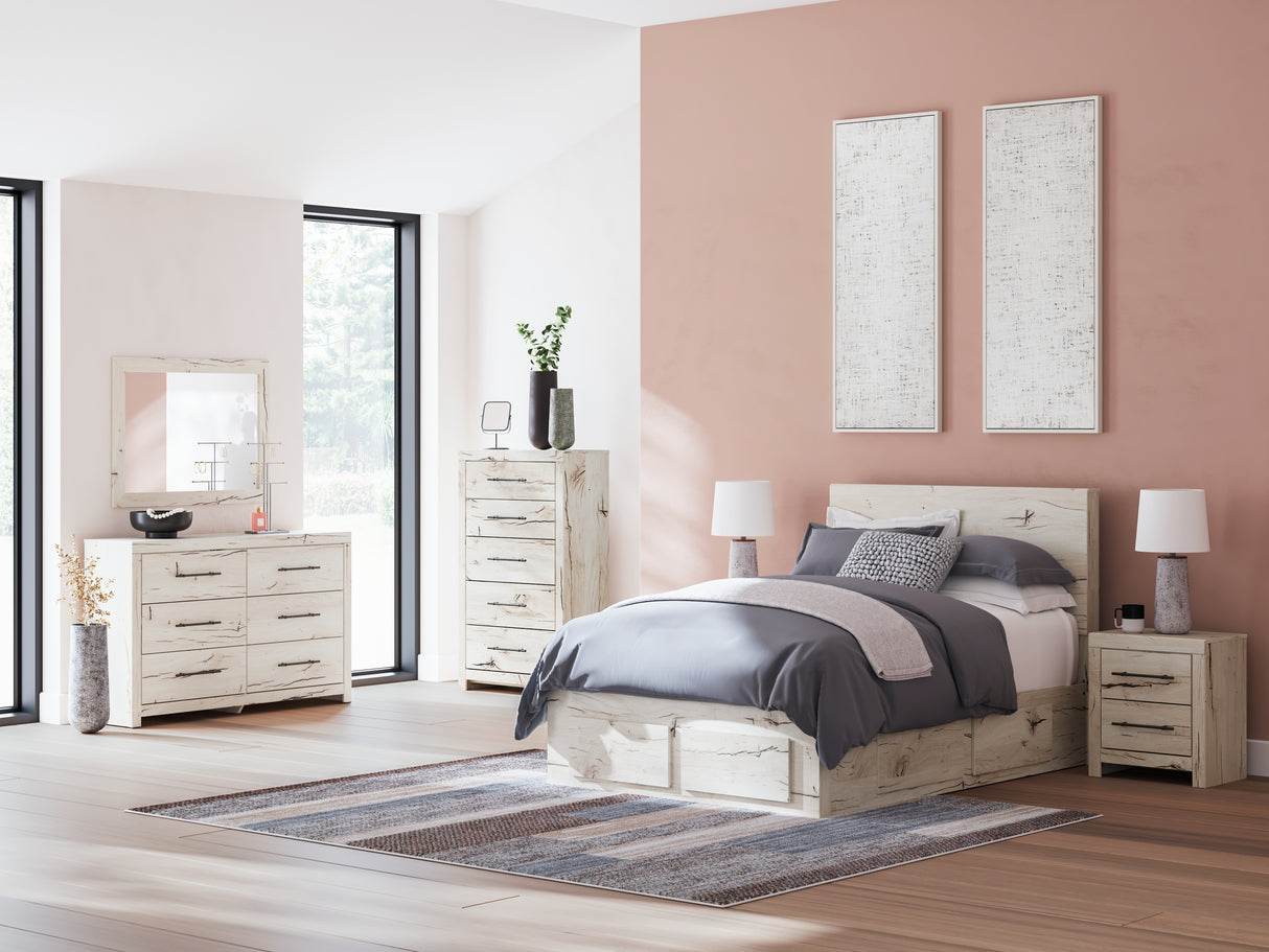 Lawroy Light Natural Full Storage Platform Bed with 6 Drawers from Ashley - Luna Furniture