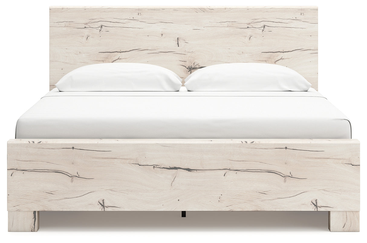Lawroy Light Natural King Storage Platform Bed with 4 Drawers from Ashley - Luna Furniture