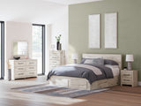 Lawroy Light Natural King Storage Platform Bed with 6 Drawers from Ashley - Luna Furniture