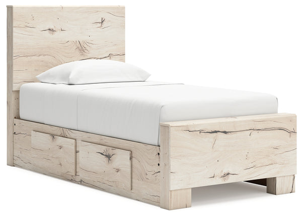Lawroy Light Natural Twin Storage Platform Bed with 4 Drawers
