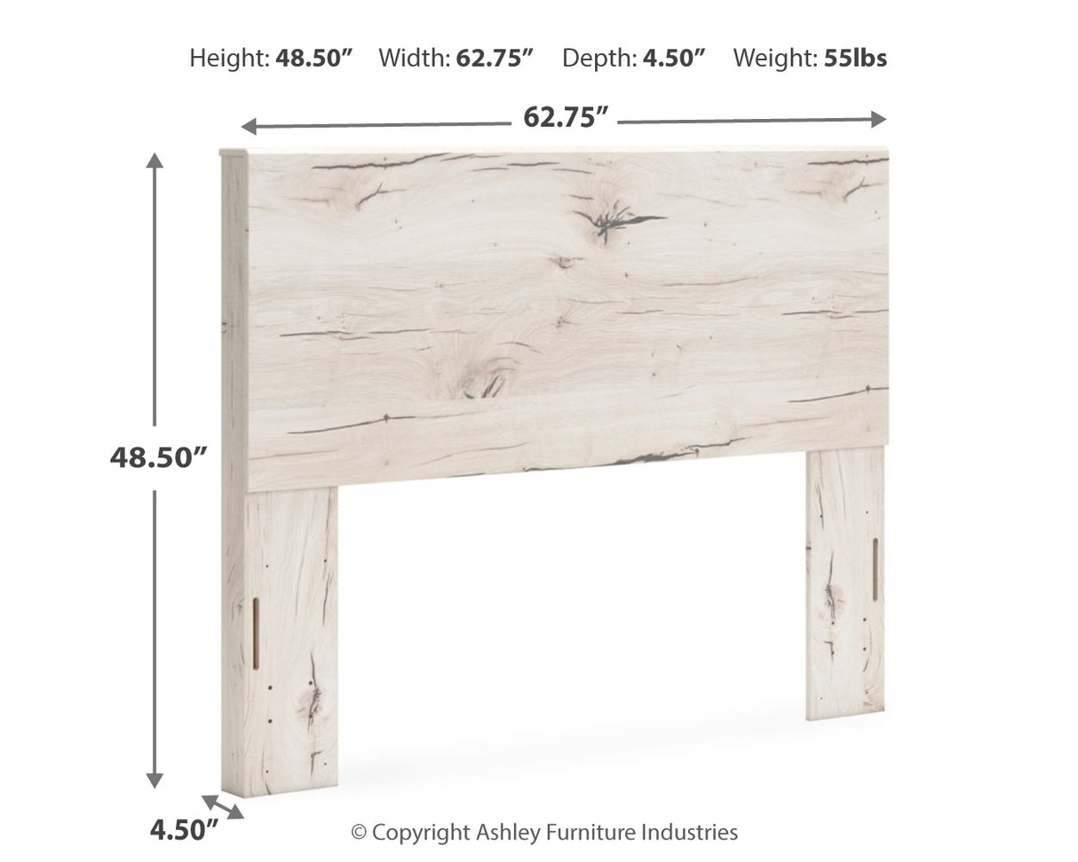 Lawroy Queen Panel Headboard with Mirrored Dresser and Nightstand in Light Natural from Ashley - Luna Furniture