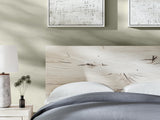 Lawroy Queen Panel Headboard with Mirrored Dresser and Nightstand in Light Natural from Ashley - Luna Furniture