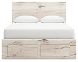 Lawroy Queen Panel Storage Bed with 2 Nightstands in Light Natural from Ashley - Luna Furniture