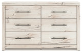 Lawroy Queen Panel Storage Bed with Dresser in Light Natural from Ashley - Luna Furniture