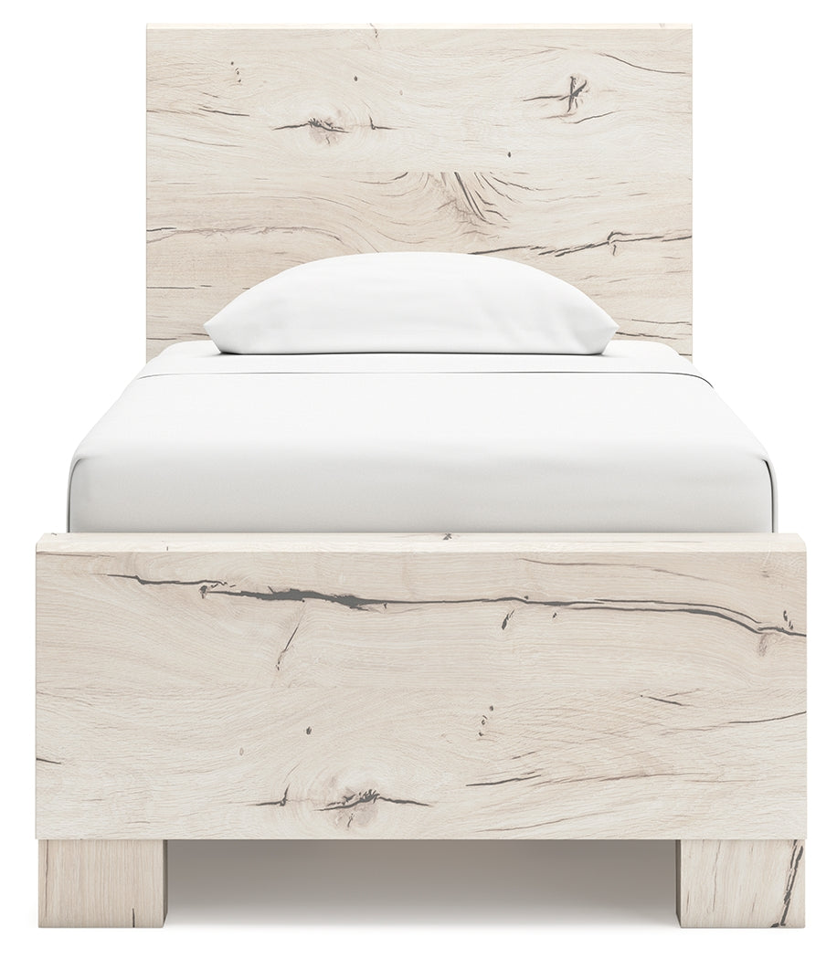Lawroy Twin Panel Bed with Nightstand in Light Natural from Ashley - Luna Furniture
