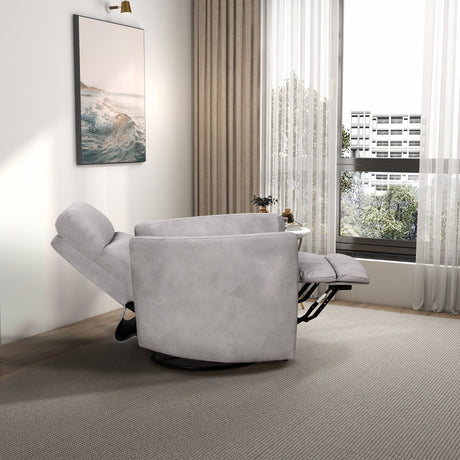 Lawson Latte Linen Swivel Glider Recliner Chair from Midinmod - Luna Furniture