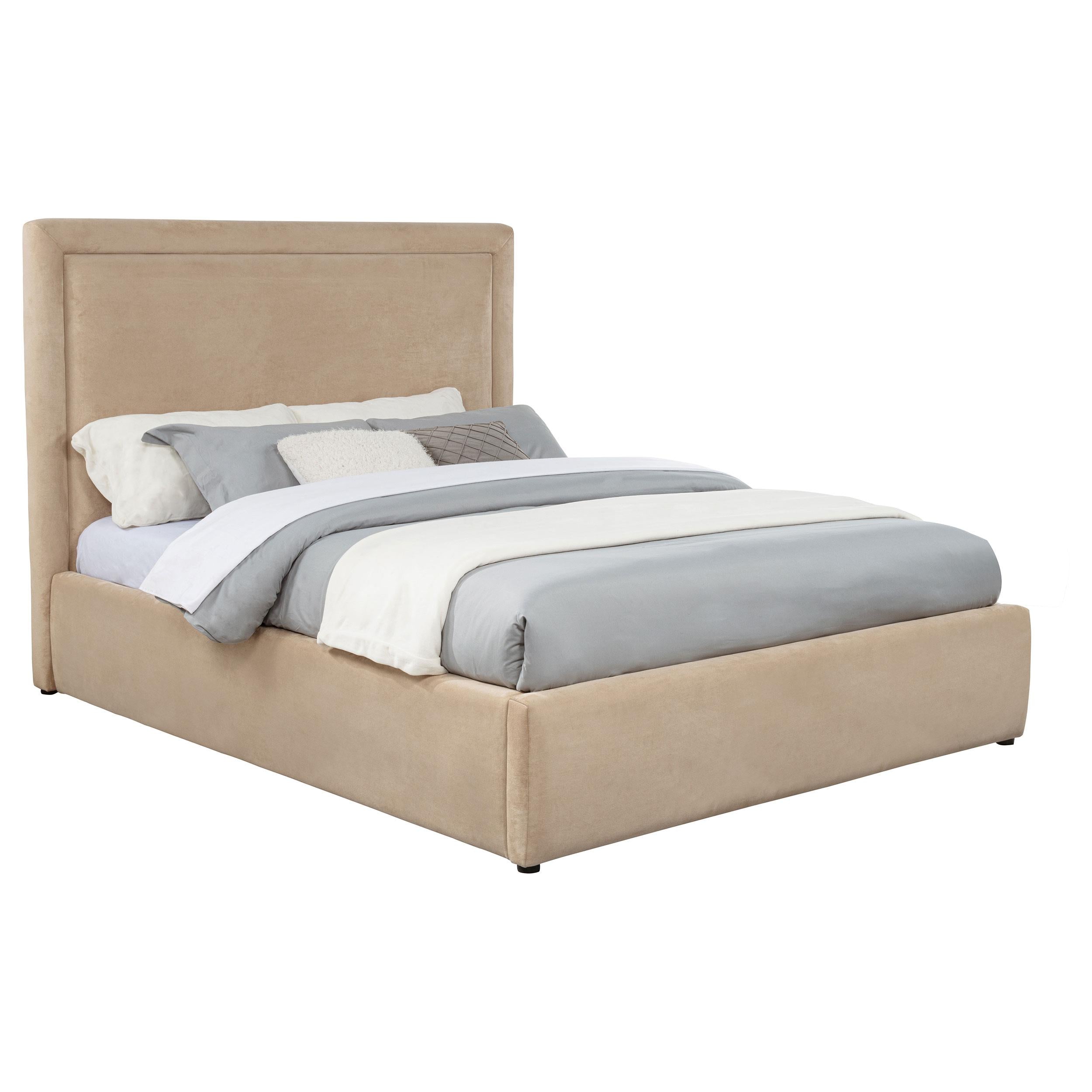 SENS BED LIGHT BROWN S シングル Lawson Light Saddle 55-inch Upholstered Full Platform Bed – Luna