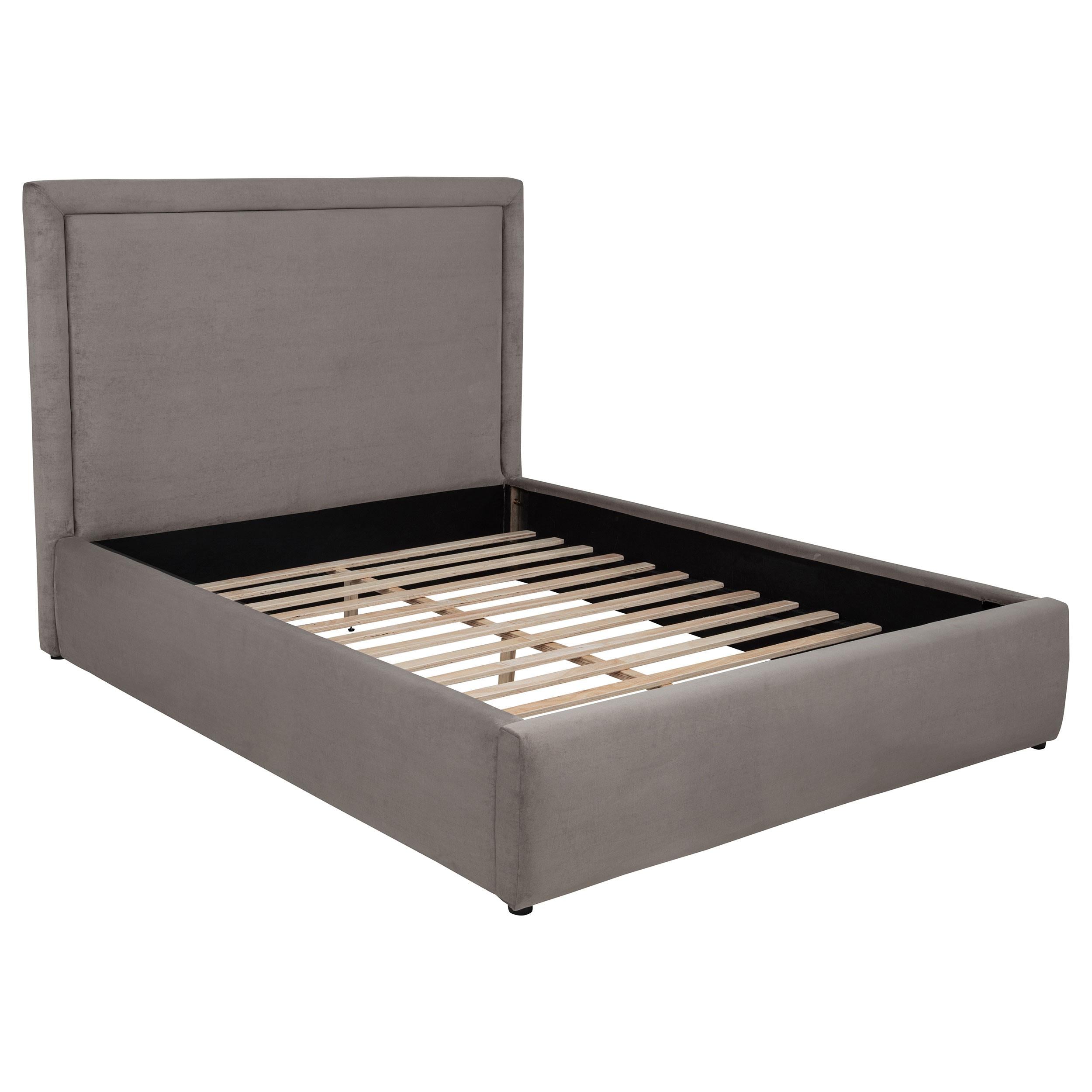 Lawson Mushroom 55-inch Upholstered Full Panel Platform Bed – Luna