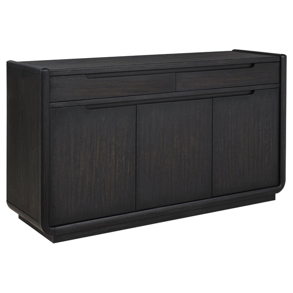 Leandro Burnished Black 2-Drawer Dining Sideboard Server