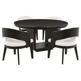 Leandro Burnished Black 5-Piece Round Dining Table Set from Coaster - Luna Furniture