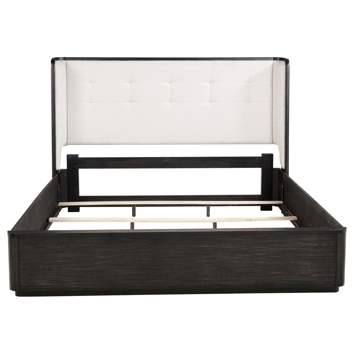 Leandro Burnished Black 55-inch California King Wingback Bed from Coaster - Luna Furniture