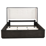 Leandro Burnished Black 55-inch California King Wingback Bed from Coaster - Luna Furniture