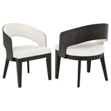 Leandro Burnished Black/Cream Upholstered Dining Arm Chair, Set of 2 from Coaster - Luna Furniture