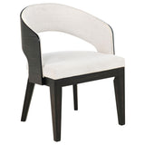 Leandro Burnished Black/Cream Upholstered Dining Arm Chair, Set of 2 from Coaster - Luna Furniture