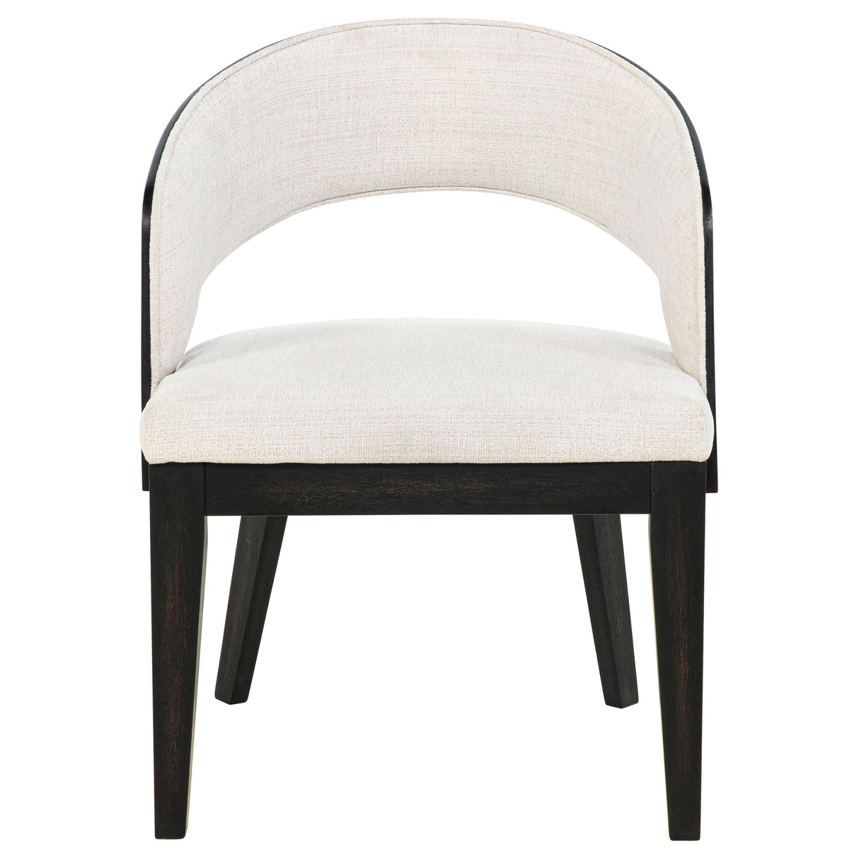 Leandro Burnished Black/Cream Upholstered Dining Arm Chair, Set of 2 from Coaster - Luna Furniture