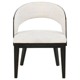 Leandro Burnished Black/Cream Upholstered Dining Arm Chair, Set of 2 from Coaster - Luna Furniture