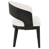 Leandro Burnished Black/Cream Upholstered Dining Arm Chair, Set of 2 from Coaster - Luna Furniture