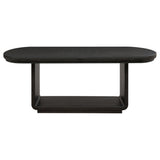 Leandro Burnished Black/Cream 9-Piece Rectangular Dining Table Set from Coaster - Luna Furniture