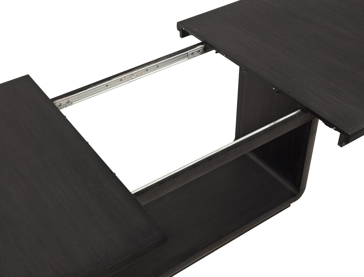 Leandro Burnished Black/Cream 9-Piece Rectangular Dining Table Set from Coaster - Luna Furniture