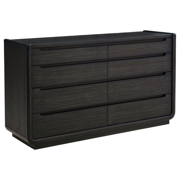 Leandro Burnished Black 8-Drawer Bedroom Dresser