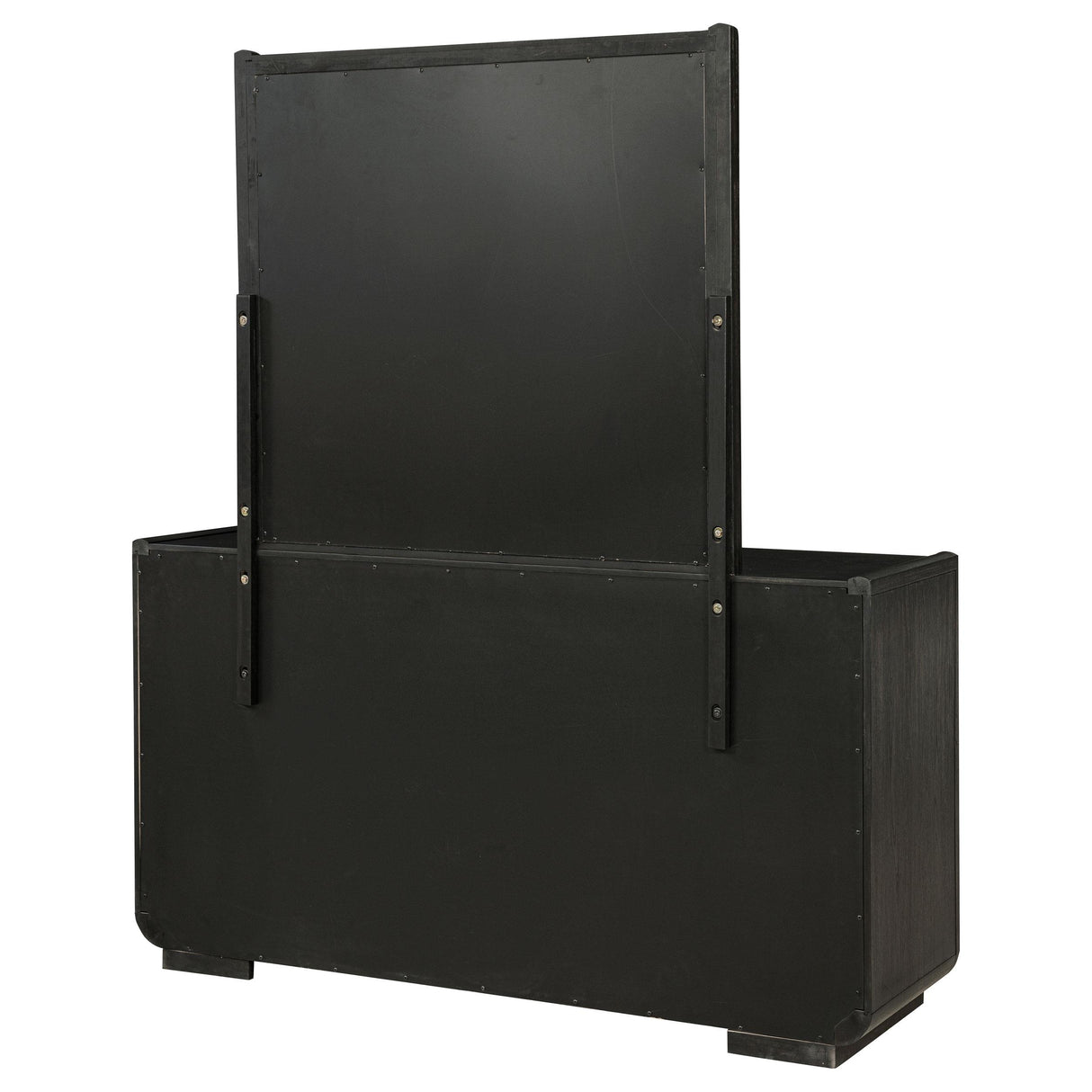 Leandro Burnished Black 8-Drawer Bedroom Dresser with Mirror from Coaster - Luna Furniture