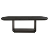 Leandro Burnished Black/Cream 9-Piece Rectangular Dining Table Set from Coaster - Luna Furniture