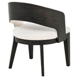 Leandro Burnished Black/Cream Upholstered Dining Arm Chair, Set of 2 from Coaster - Luna Furniture