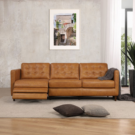 Christopher Tan Leather Left Facing Electric Inclining Sofa from Ashcroft Furniture - Luna Furniture