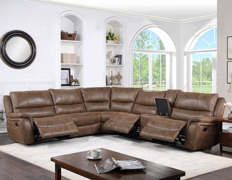 Lehi Warm Brindle 6-Piece Reclining Sectional from Steve Silver - Luna Furniture