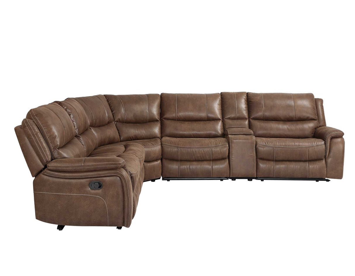 Lehi Warm Brindle 6-Piece Reclining Sectional from Steve Silver - Luna Furniture