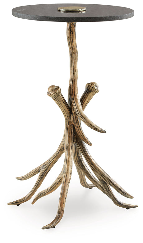 Lemkins Black/Antique Gold Finish Accent Table from Ashley - Luna Furniture