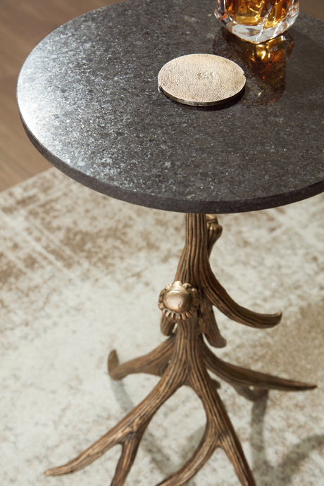 Lemkins Black/Antique Gold Finish Accent Table from Ashley - Luna Furniture