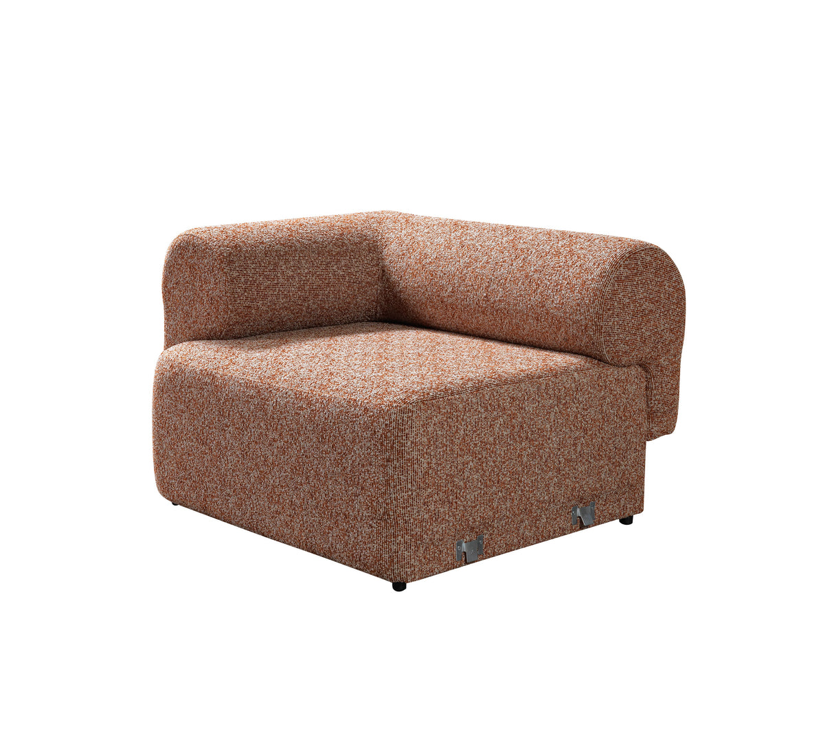 Lena Orange Boucle 3-Piece Curved Sectional from Nova Furniture - Luna Furniture