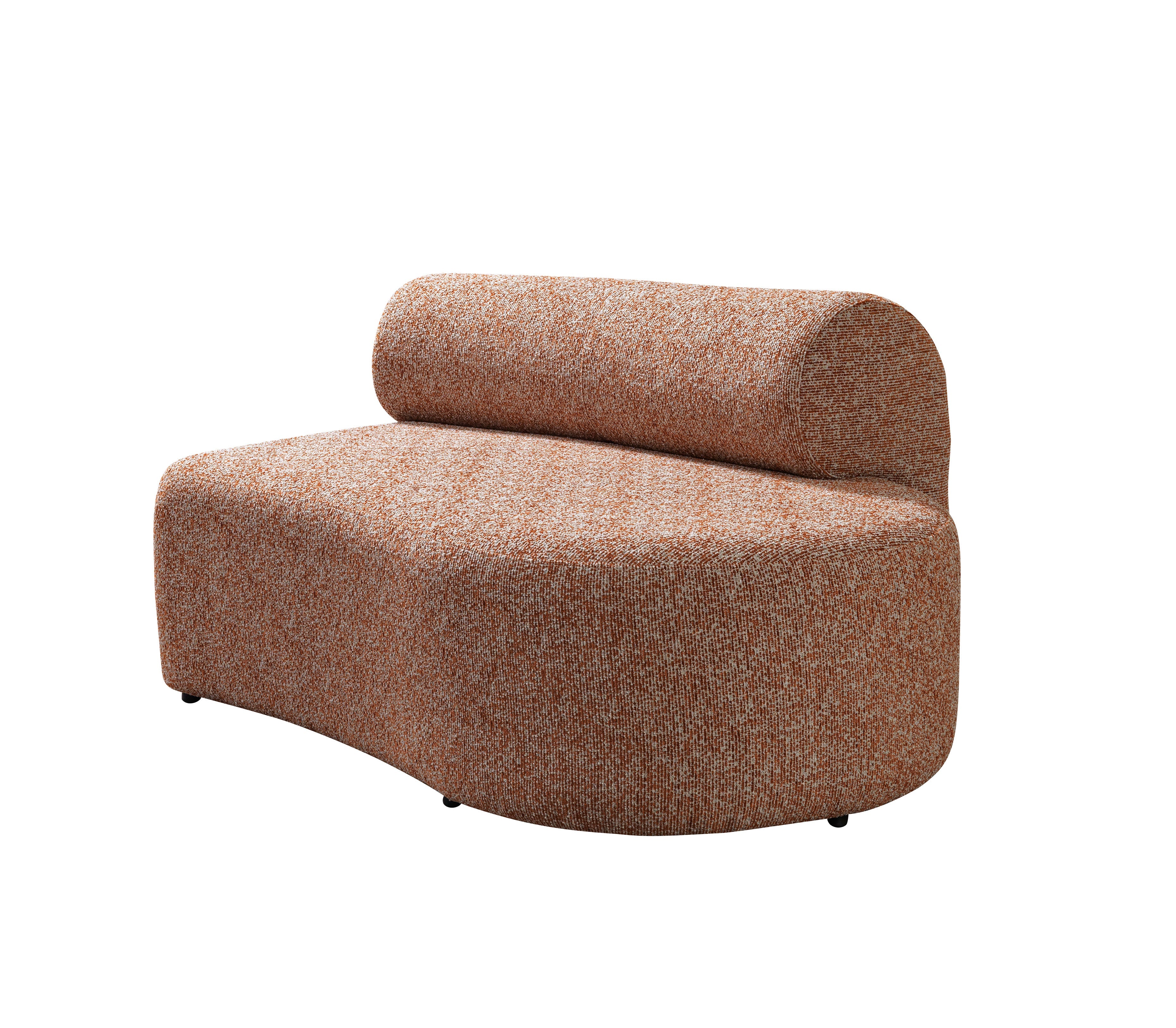 Lena Orange Boucle 3-Piece Curved Sectional – Luna Furniture