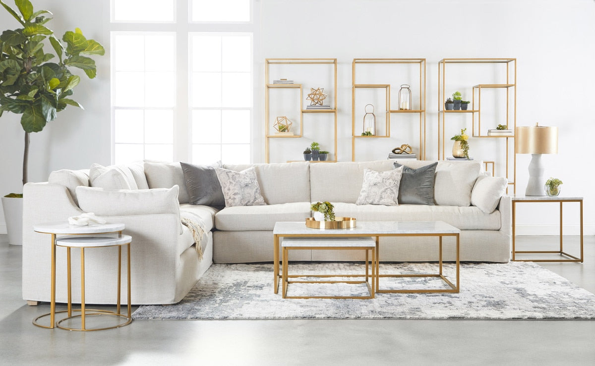 Lena Modular Slipcover 2-seat Right Slope Arm Sofa from Essentials For Living - Luna Furniture