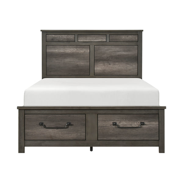 Lenior Gray King Storage Platform Bed