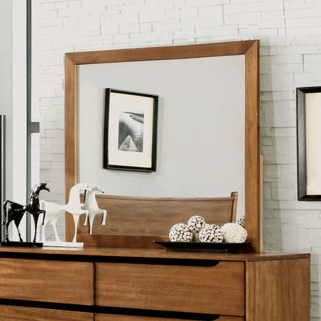 Lennart Oak Mirror (Mirror Only) from Furniture of America - Luna Furniture