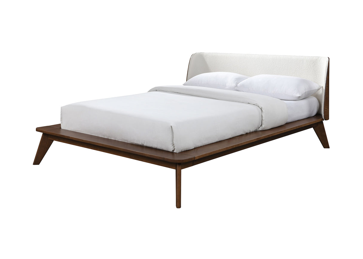 Lenzburg Walnut/Beige King Platform Bed from Furniture of America - Luna Furniture